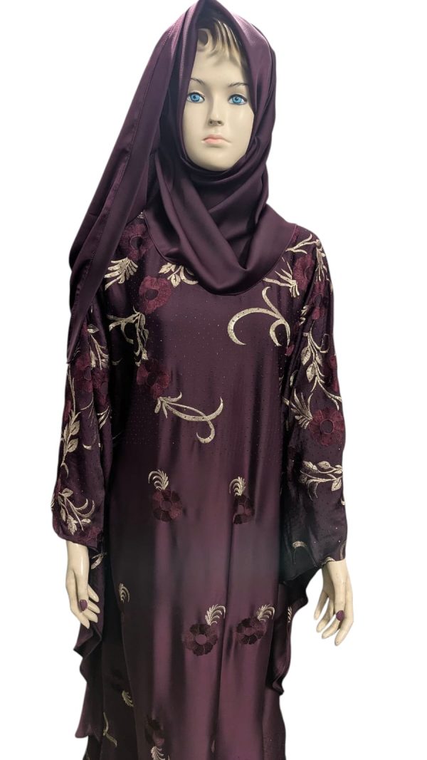 Zafran Ful body Embodariy Abaya